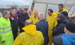 Su baskınından etkilenen seralara ziyaret