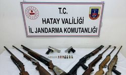 Dörtyol ilçesinde ruhsatsız 2 tabanca ve 7 tüfek ele geçirildi