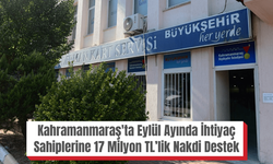 Kahramanmaraş'ta Eylül Ayında İhtiyaç Sahiplerine 17 Milyon TL’lik Nakdi Destek