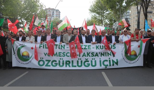 Kahramanmaraş'ta Filistin'e destek yürüyüşü düzenlendi
