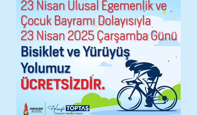 Onikişubat Belediyesi’nden çocuklara ikinci 23 Nisan müjdesi