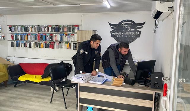 Araç kiralama firmaları denetlendi