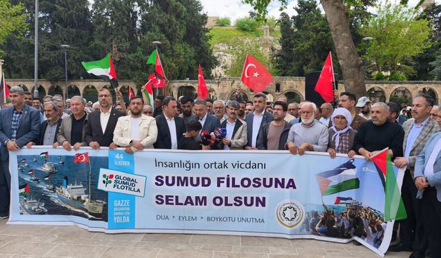 İsrail'in Küresel Sumud Filosu'na saldırısı Kahramanmaraş, Şanlıurfa ve Kilis'te protesto edildi