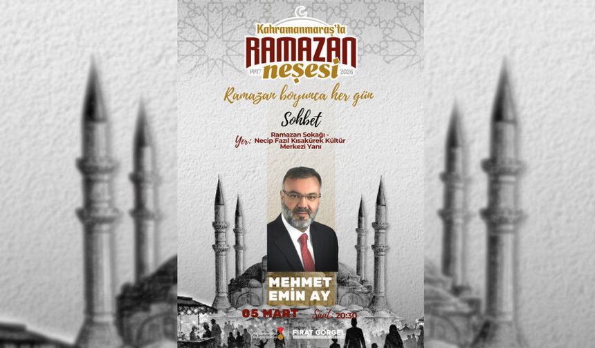 5 Mart’ta Ramazan Sokağı’nda Mehmet Emin Ay ile “Ramazan ve İnsan” Sohbeti