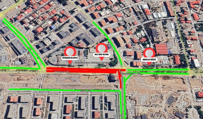 Sürücülerin Dikkatine; Azerbaycan Bulvarı’nda Geçici Trafik Düzenlemesi!