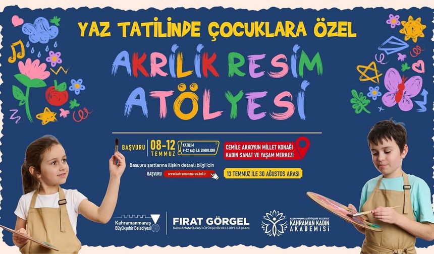 Büyükşehir’den Çocuklara Yaz Hediyesi; Akrilik Resim Atölyesi Başlıyor
