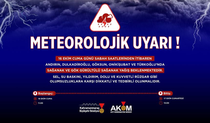 Vatandaşların Dikkatine! 5 İlçede Kuvvetli Sağanak Yağış Uyarısı