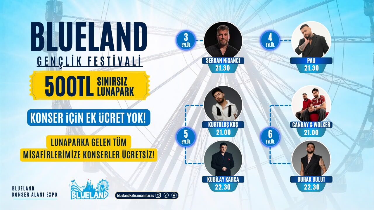 Blueland’dan Gençlere 500 TL’ye Sınırsız Eğlence ve Ücretsiz Konser Fırsatı